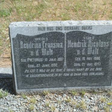 WALT Hendrik Nicolaas, v.d. 1866-1947 &amp; Hendrina Fransina PRETORIUS 1867-1932