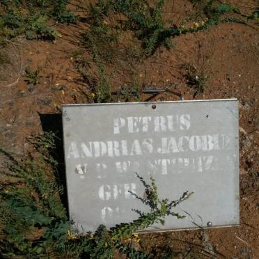 WESTHUIZEN Petrus Andrias, v.d.