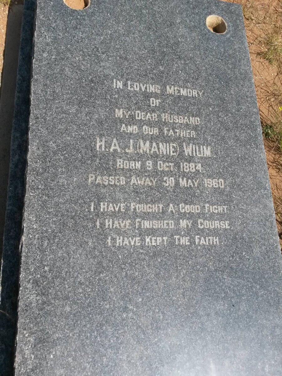 WIUM H.A.J. 1884-1960