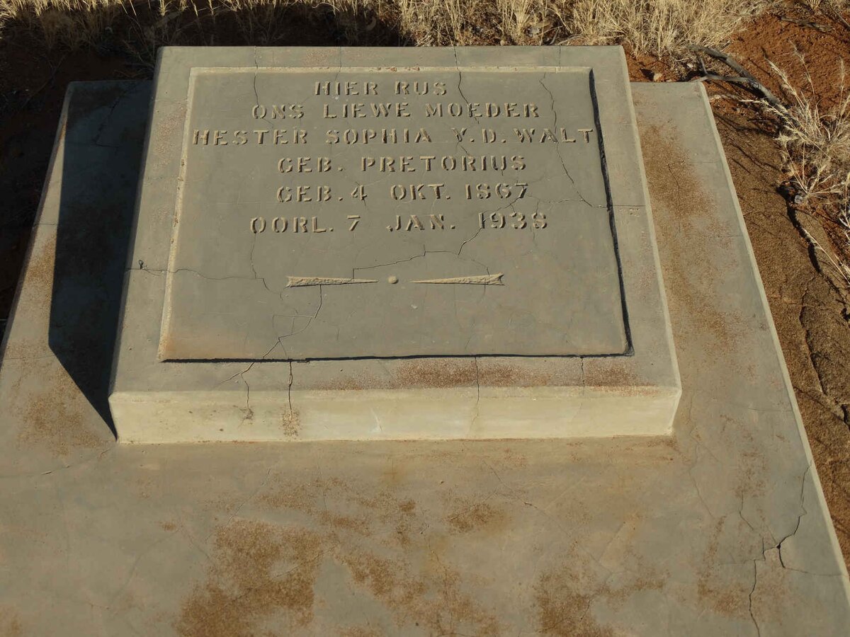 WALT Hester Sophia, v.d. nee PRETORIUS 1867-1938