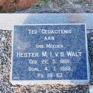 WALT Hester M.I., v.d. 1886-1968