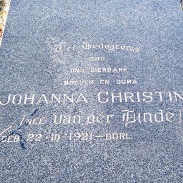 ? Johanna Christina nee VAN DER LINDE 1921-