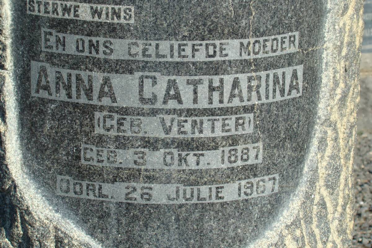BOTHA Anna Catharina geb VENTER 1887-1967