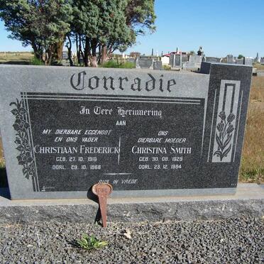 CONRADIE Christiaan Frederick 1918-1968 &amp; Christina SMITH 1929-1984