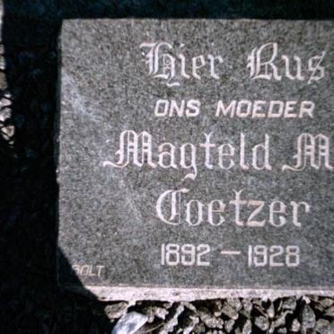 COETZER Magteld M. 1892-1928