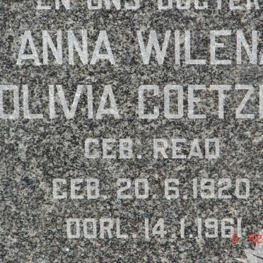 COETZEE Anna Wilena Olivia nee READ 1920-1961