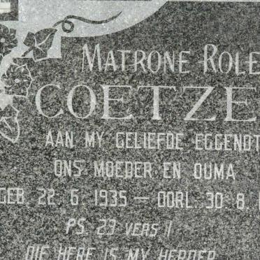 COETZEE Rolené 1935-1995