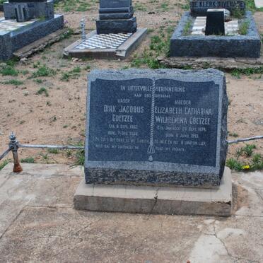 COETZEE Dirk Jacobus 1863-1938 &amp; Elizabeth Catharina Wilhelmina 1874-1943