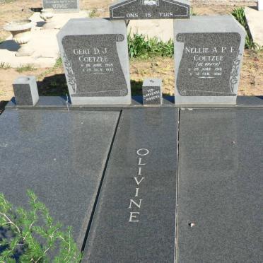 COETZEE Gert D.J. 1909-1992 &amp; Nellie A.P.E. DE BRUYN 1918-1990