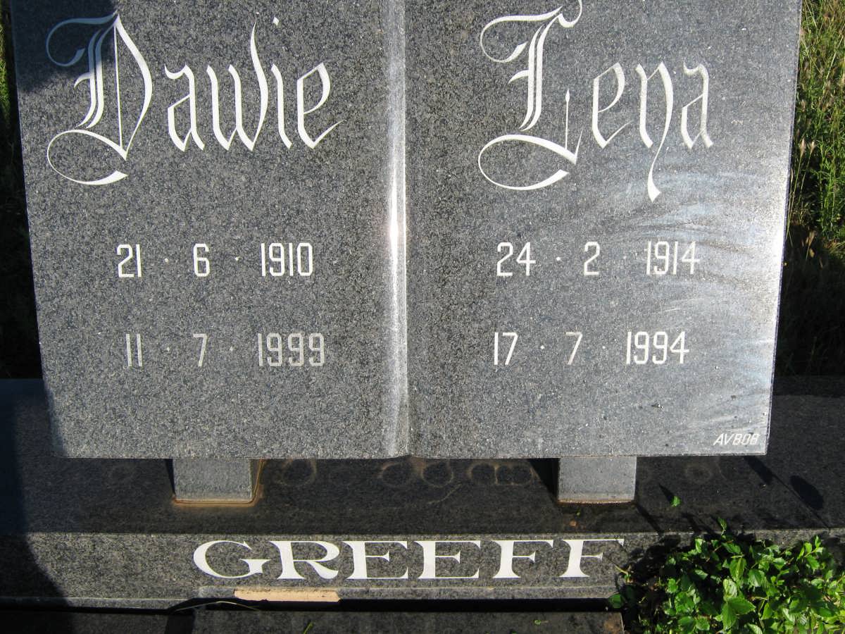 GREEFF Dawie 1910-1999 &amp; Lena 1914-1994