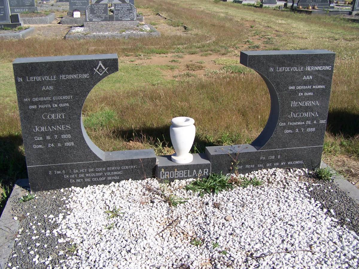 GROBBELAAR Coert Johannes 1908-1969 &amp; Hendrina Jacomina FRONEMAN 1912-1988