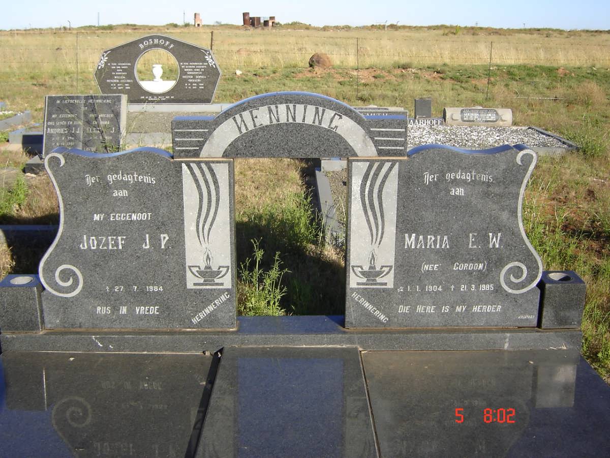 HENNING Jozef J.P. -1984 &amp; Maria E.W. GORDON 1904-1985