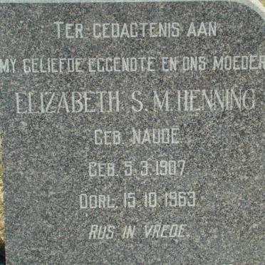 HENNING Elizabeth S. nee NAUDE 1907-1963