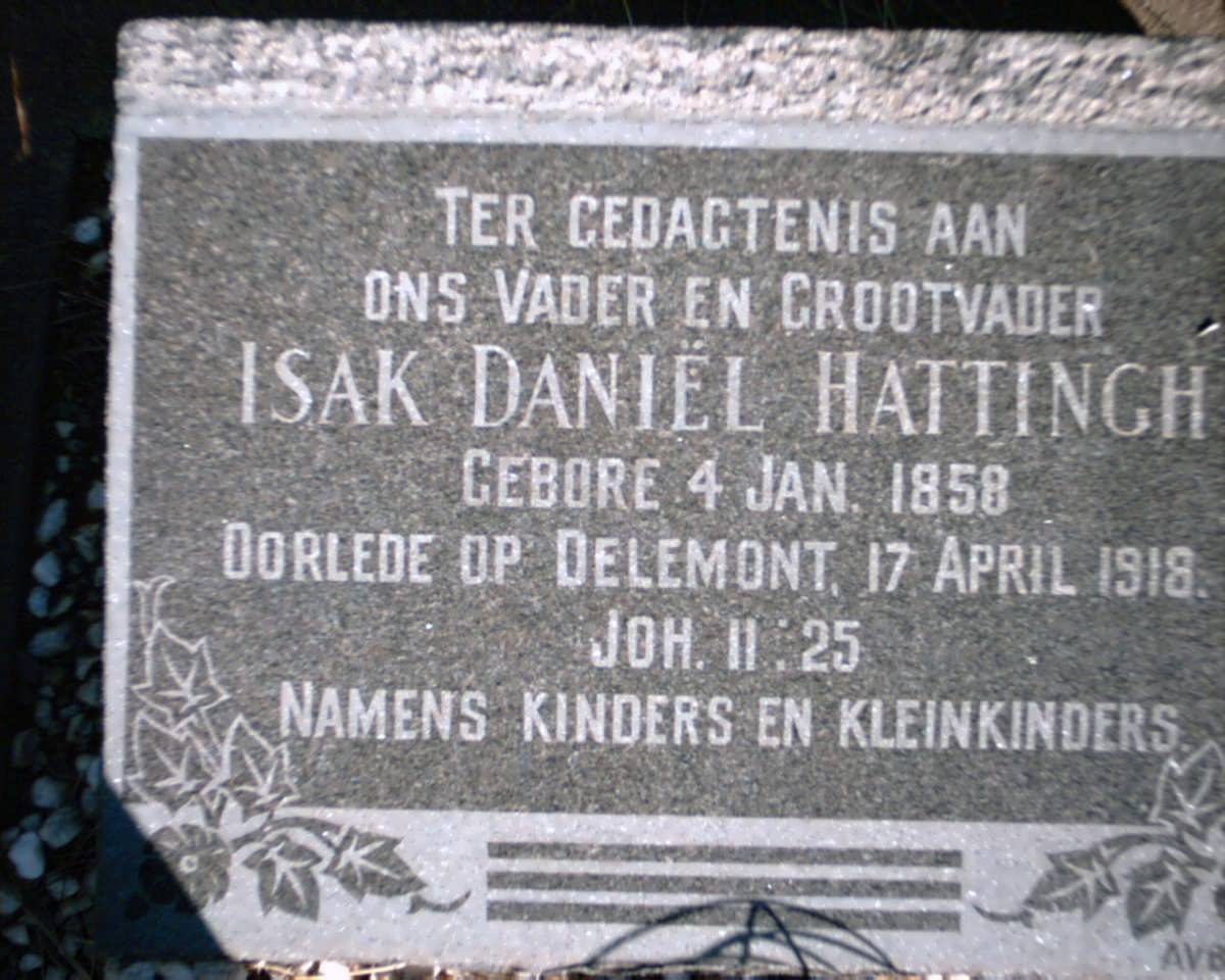 HATTINGH Isak Daniel 1858-1918