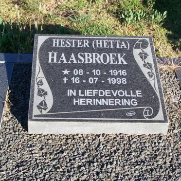 HAASBROEK Hester 1916-1998