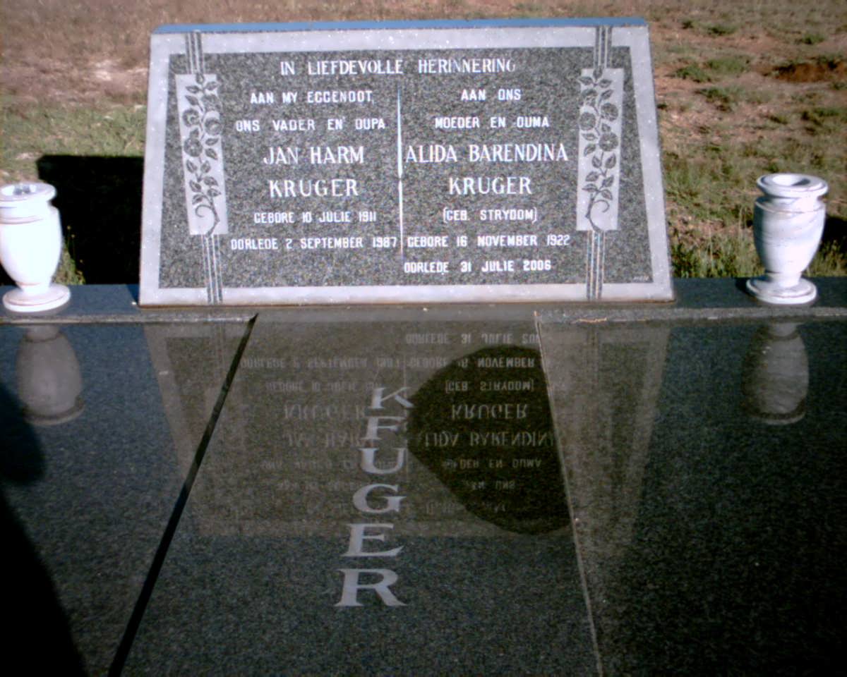 KRUGER Jan Harm 1911-1987 &amp; Alida Barendina STRYDOM 1922-2006
