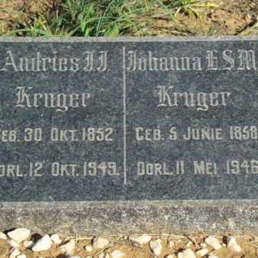 KRUGER Andries J.J. 1852-1949 &amp; Johanna E.S.M. 1858-1946