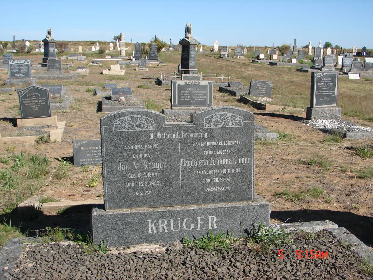 KRUGER Jan V. 1884-1955 &amp; Magdalena Johanna VORSTER 1894-1947