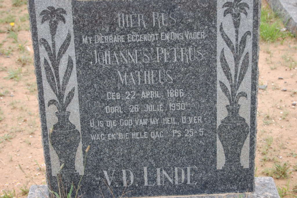LINDE Johannes Petrus Matheus, v.d. 1866-1950
