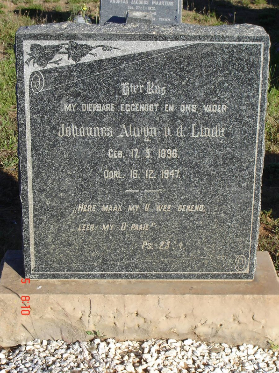 LINDE Johannes Alwyn, v.d. 1896-1947