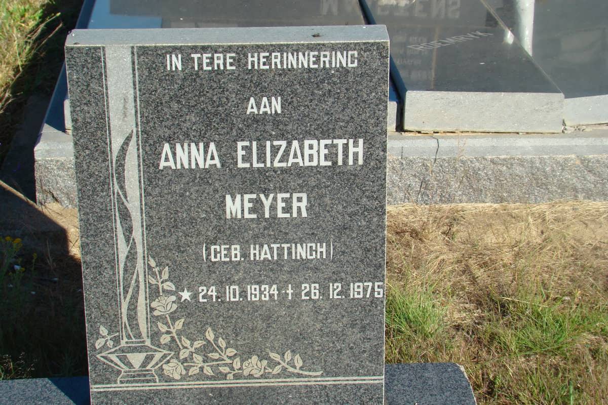MEYER Anna Elizabeth geb HATTINGH 1934-1976