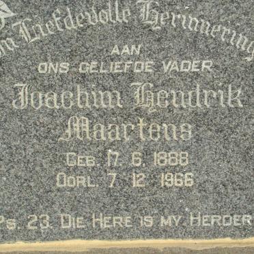 MAARTENS Joachim Hendrik 1888-1966 &amp; Maria Elizabeth MAARTENS 1890-1961  