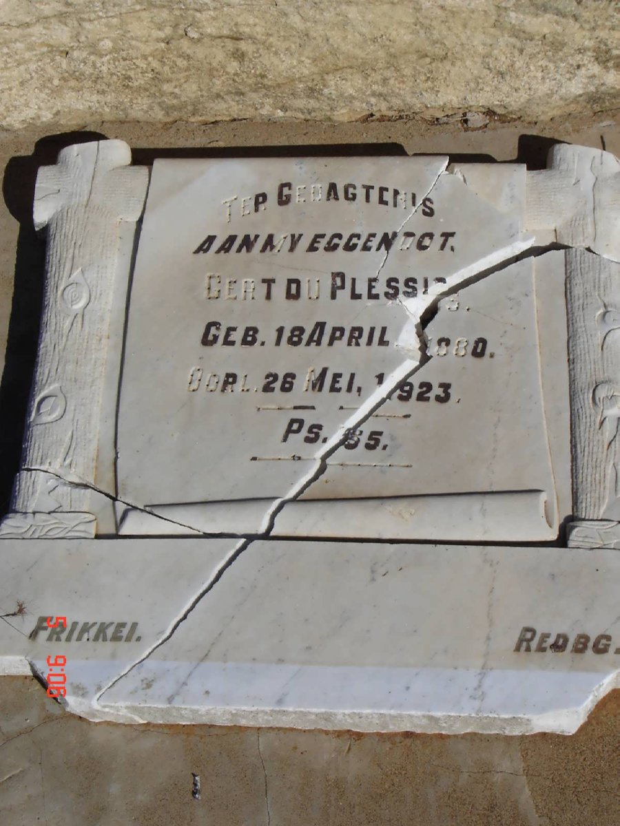 PLESSIS Gert, du 1880-1923