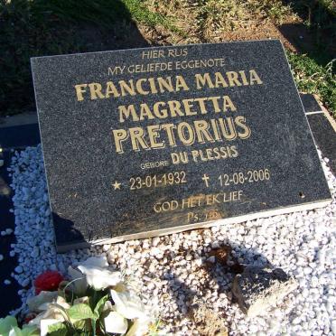 PRETORIUS Francina Maria Magretta geb DU PLESSIS 1932-2006