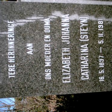 SCHLEBUSCH Elizabeth Johanna Catharina STEYN 1897-1981