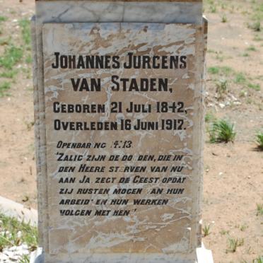 STADEN Johannes Jurgens, van 1842-1912 &amp; E.M. 1849-1932   