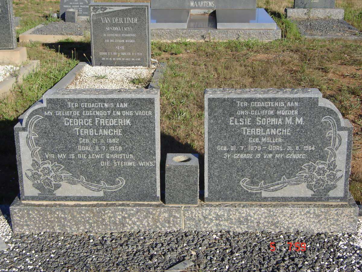 TERBLANCHE George Frederik 1882-1958 &amp; Elsie Sophia M.M. MULLER 1879-1964