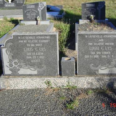 UYS Louis C. 1874-1963 &amp; Lucia C. VAN TONDER 1886-1978