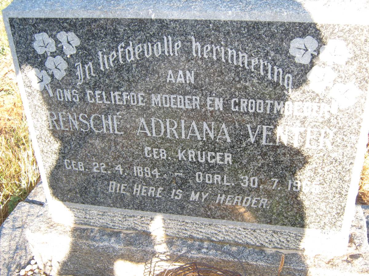 VENTER Rensche Adriana nee KRUGER 1894-1965