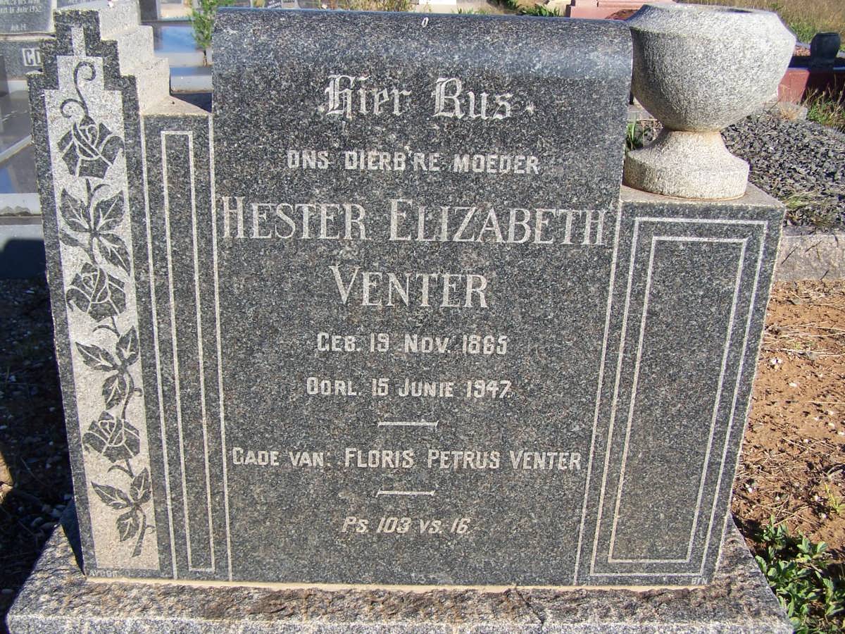 VENTER Hester Elizabeth 1865-1947