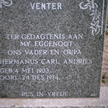 VENTER Hermanus Carl Andries 1903-1974