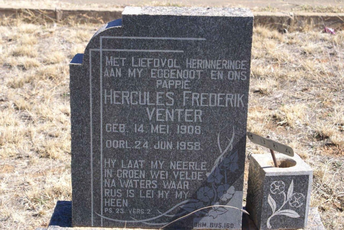 VENTER Hercules Frederik 1908-1958
