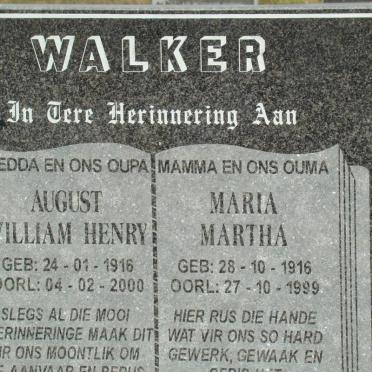 WALKER August William Henry 1916-2000 &amp; Maria Martha 1916-1999