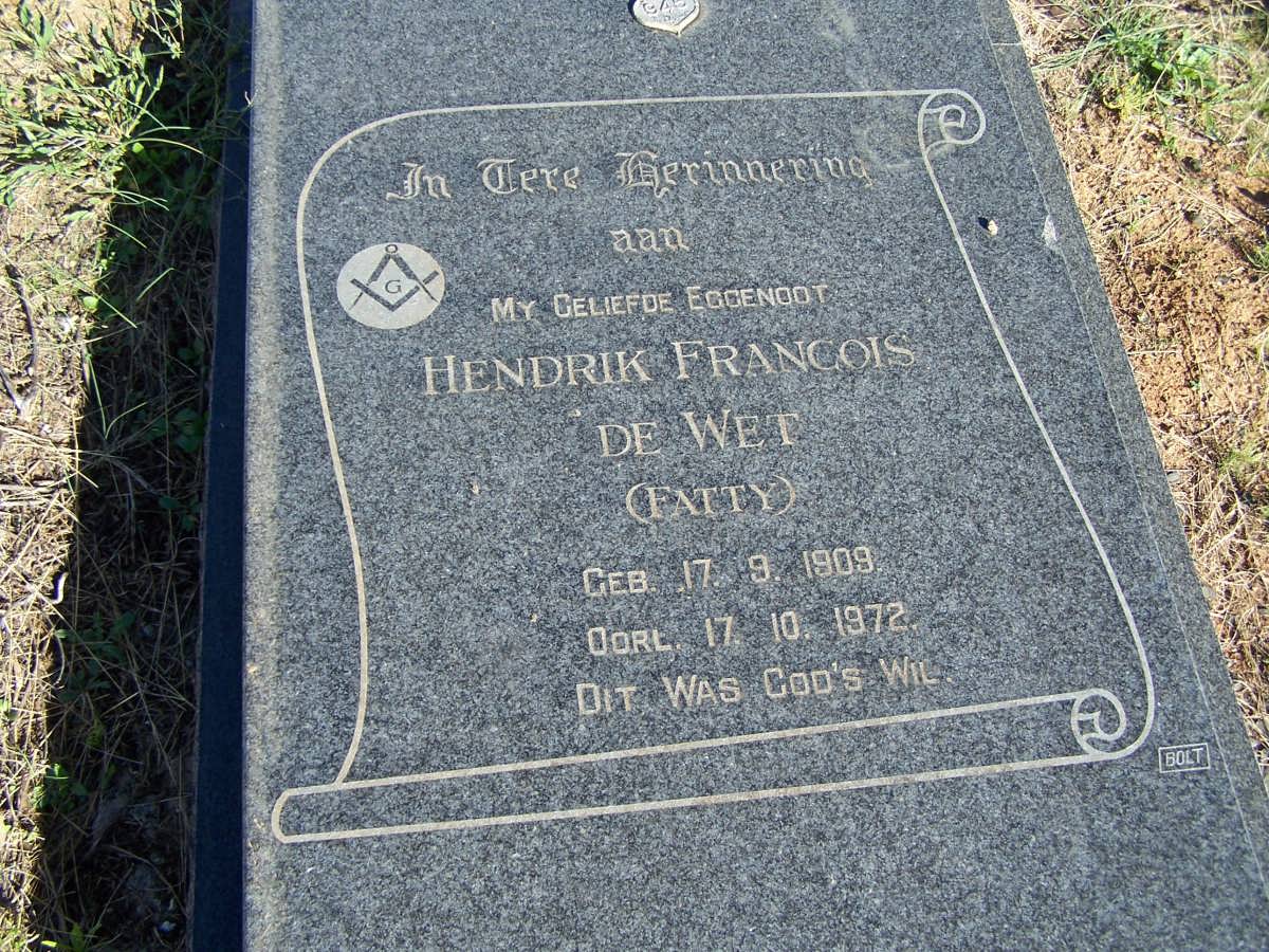 WET Hendrik Francois, de 1909-1972