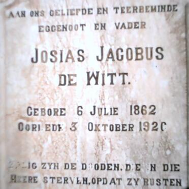 WITT Josias Jacobus, de 1862-1956