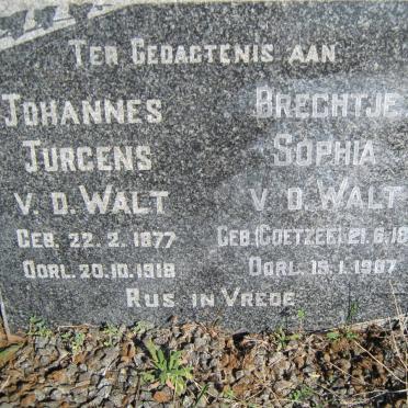 WALT Johannes Jurgens, v.d. 1877-1918 &amp; Brechtje Sophia COETZEE 1883-1967