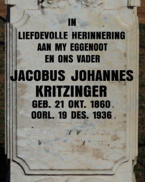 KRITZINGER Jacobus Johannes 1860-1936