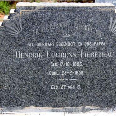 LIEBETRAU Hendrik Lourens 1896-1950