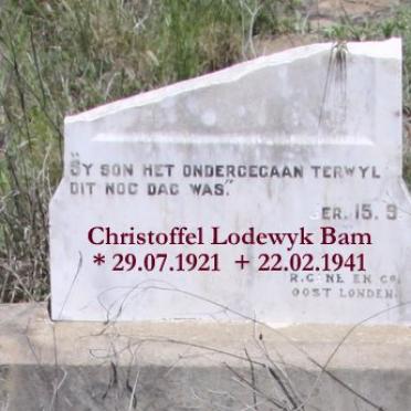 BAM Christoffel Lodewyk 1921-1941