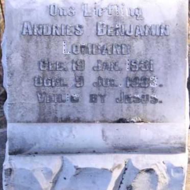 LOMBARD Andries Benjamin 1931-1933