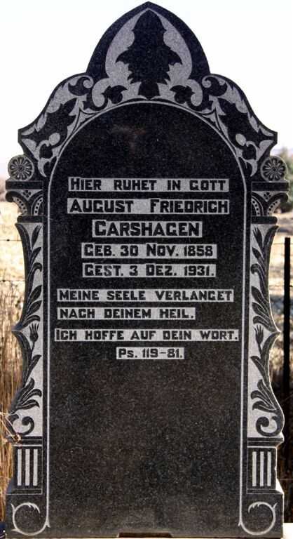 CARSHAGEN August Friedrich 1858-1931