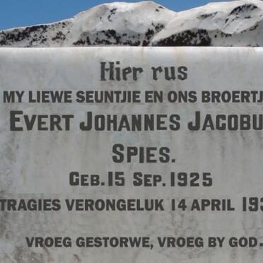 SPIES Evert Johannes Jacobus 1925-1936
