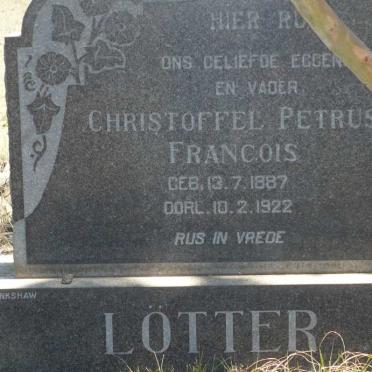 LÖTTER Christoffel Petrus Francois 1887-1922