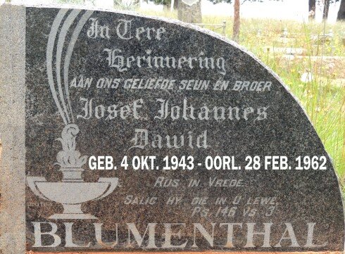 BLUMENTHAL Josef Johannes Dawid 1943-1962