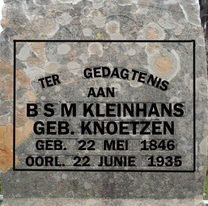 KLEINHANS B.S.M. nee KNOETZEN 1846-1935