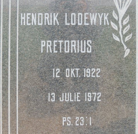 PRETORIUS Hendrik Lodewyk 1922-1972